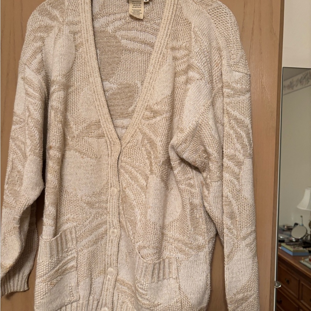 Elegant Beige Women's Cardigan Made in Italy